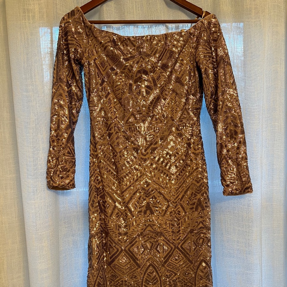 Sequin rose golden BCBG dress